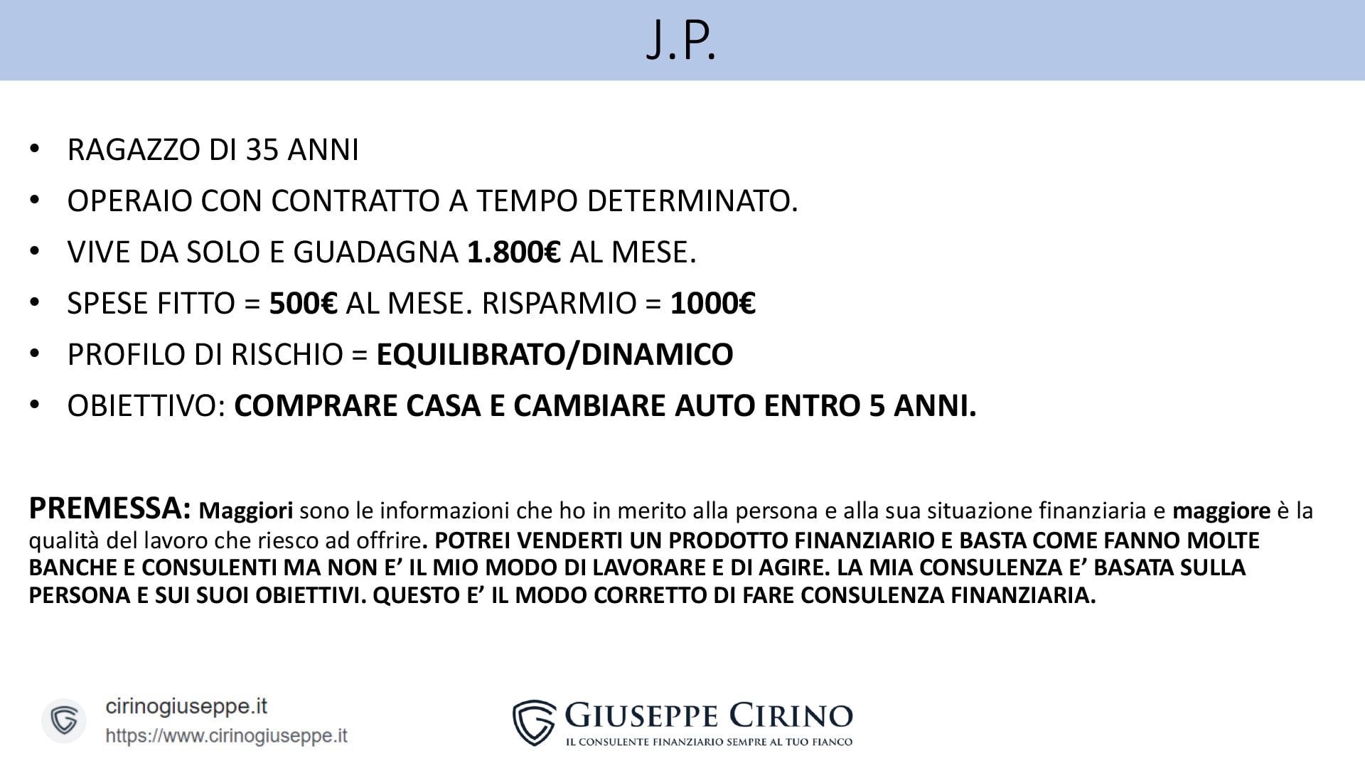 Jesse Pinckman analisi portafoglio - 01